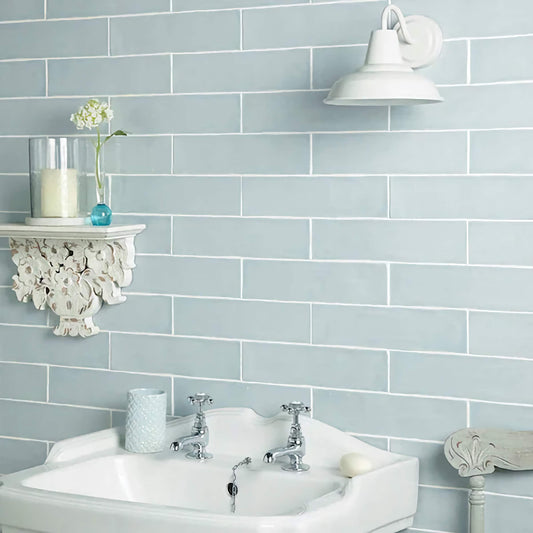 Dorset Duck Egg Gloss Ceramic Wall Tiles 7.5x30cm