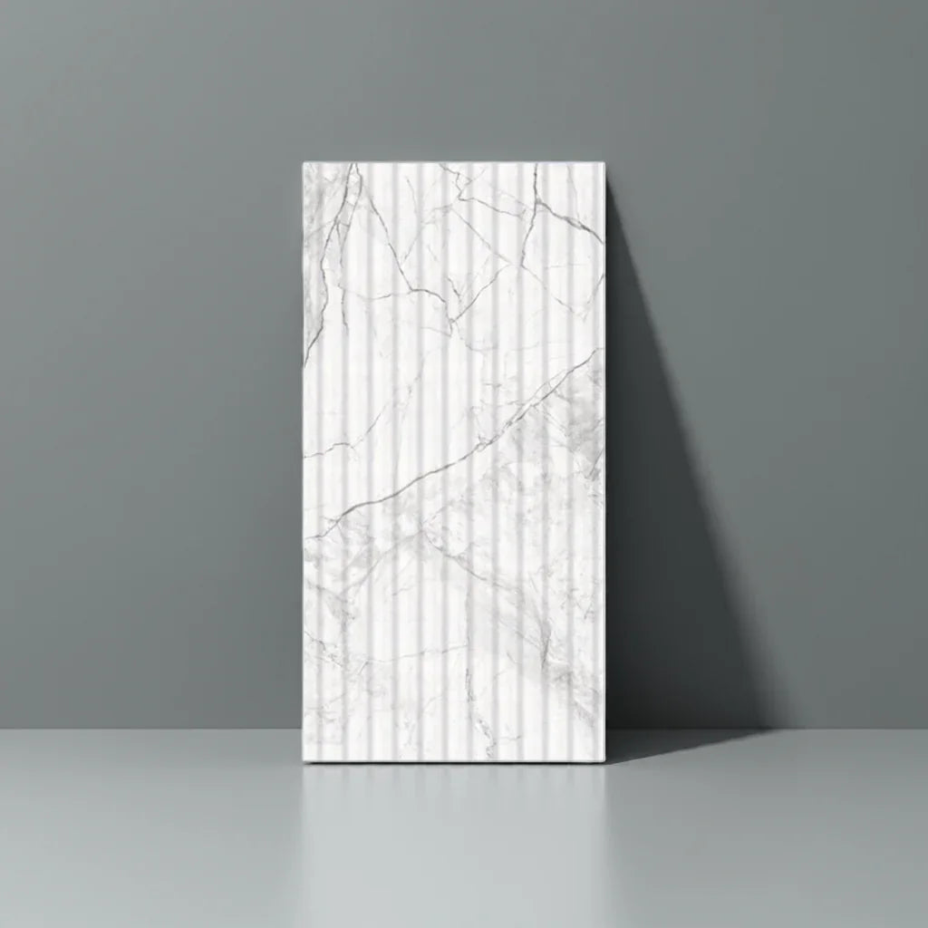 Palermo White Marble Matt Decor 60x30cm - Metro Tiles