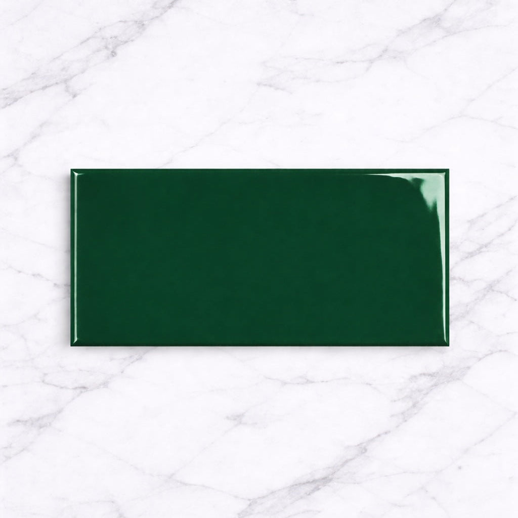 Metro Bottle Green Flat Gloss 10x20cm