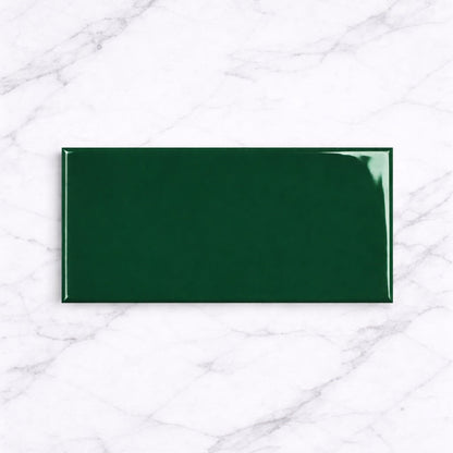 Metro Bottle Green Flat Gloss 10x20cm