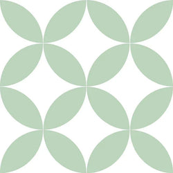 Petals Green Feature Tile 22.5x22.5cm - Metro Tiles