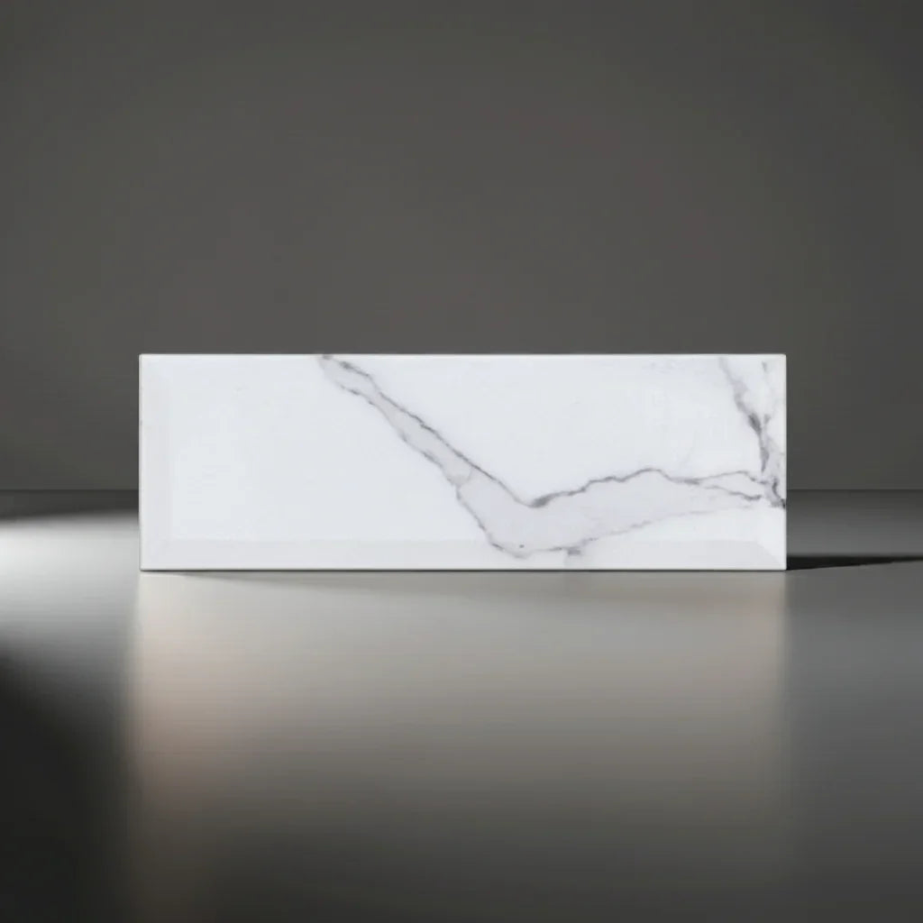 Carrara Marble Metro XL Gloss Wall Tiles 10x30cm