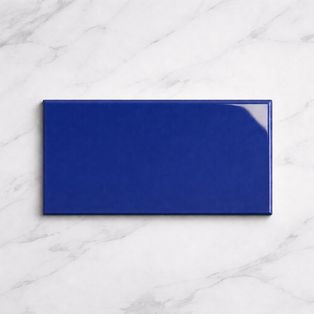 Metro Cobalt Blue Flat Gloss Wall Tiles 10x20cm