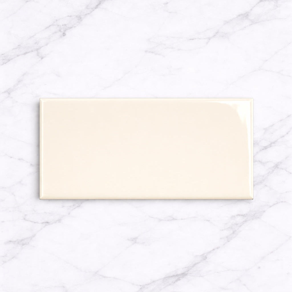 Metro Cream Flat Gloss Wall Tiles 10x20cm