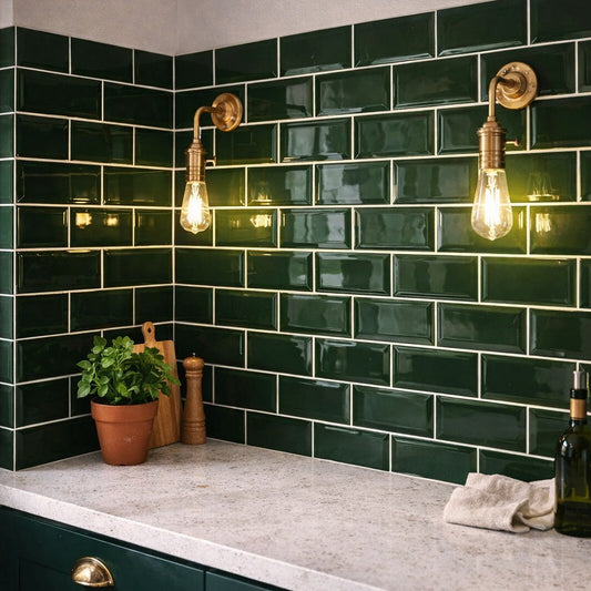 Metro Green Gloss Wall Tiles 10x20cm