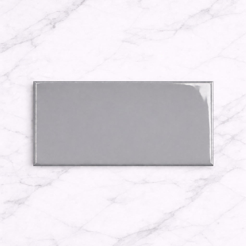 Metro Mid Grey Flat Gloss 10x20cm