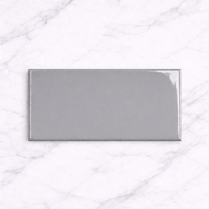 Metro Mid Grey Flat Gloss 10x20cm