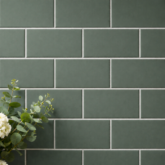 Metro Sage Green Flat Matt 10x20cm