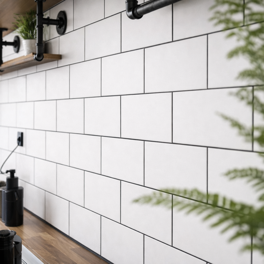 Metro White Flat Matt 10x20cm