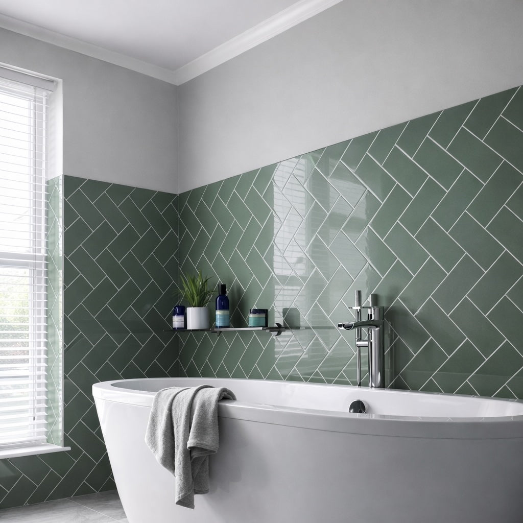 Metro Sage Flat Gloss 10x20cm