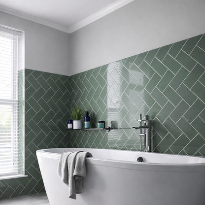 Metro Sage Flat Gloss 10x20cm
