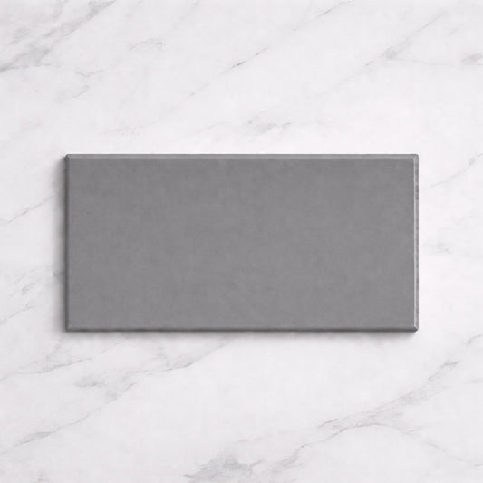 Metro Mid Grey Flat Matt 10x20cm