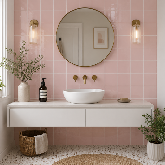 Modern Square Pink Flat Gloss 15x15cm