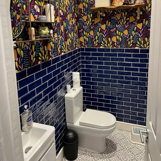 Old English Blue Indigo Wall Tile 20x6.5cm