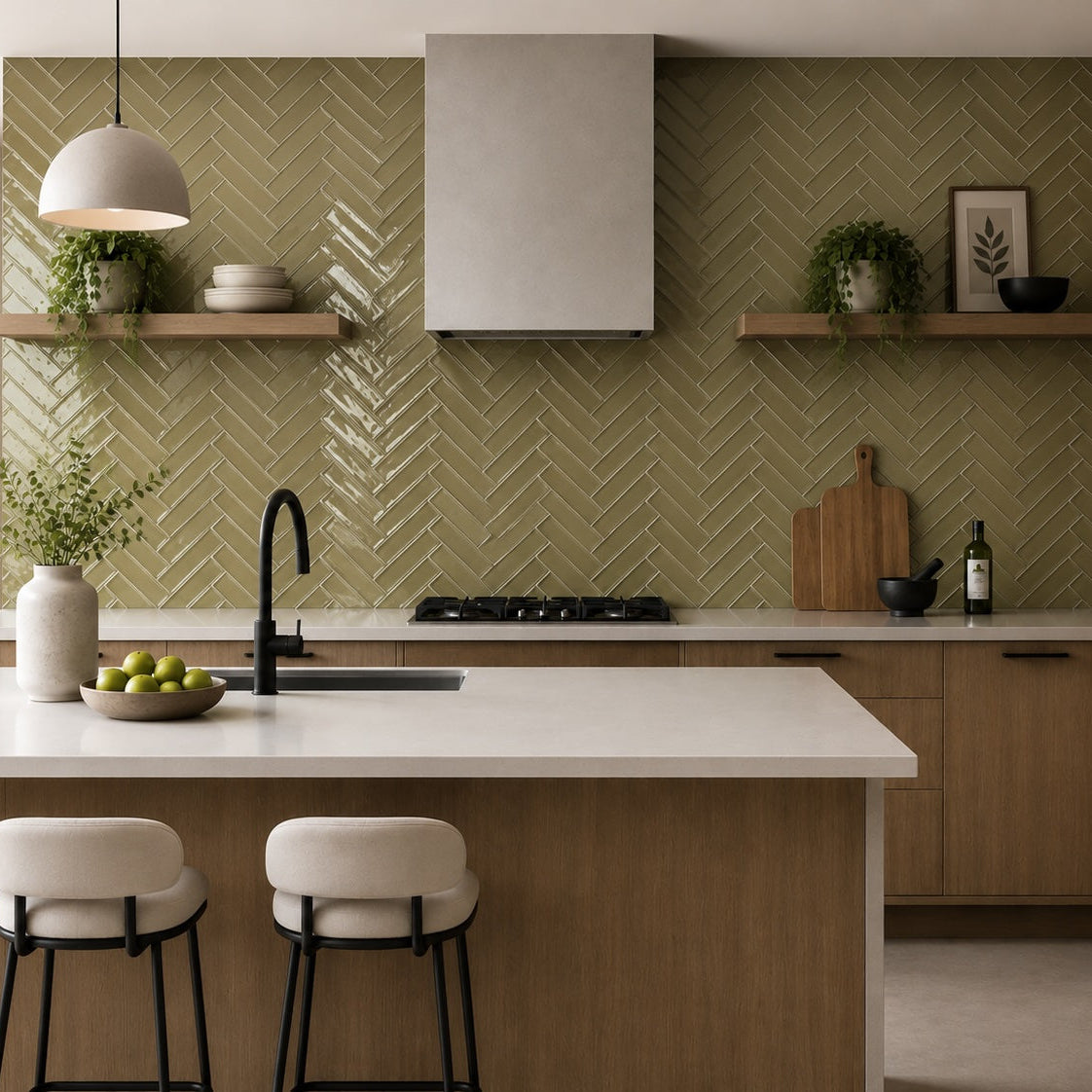 Old English Olive Tan Wall Tile 20x6.5cm