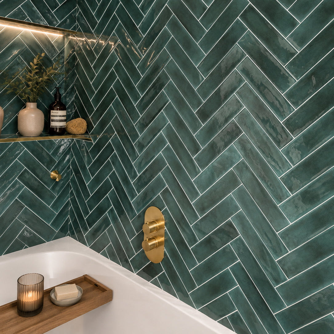 Opal Emerald Gloss Wall TIles 7.5x30cm