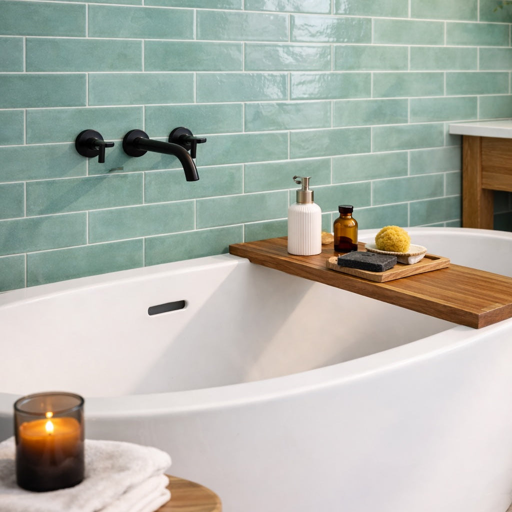 Opal Turquoise Gloss Wall Tiles 7.5x30cm