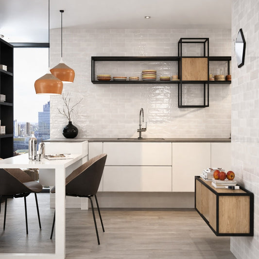 Opal White Gloss Wall Tiles 7.5x30cm
