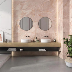 Onyx Large Marble Pink Wall and Floor Tiles 120x60cm - Metro Tiles