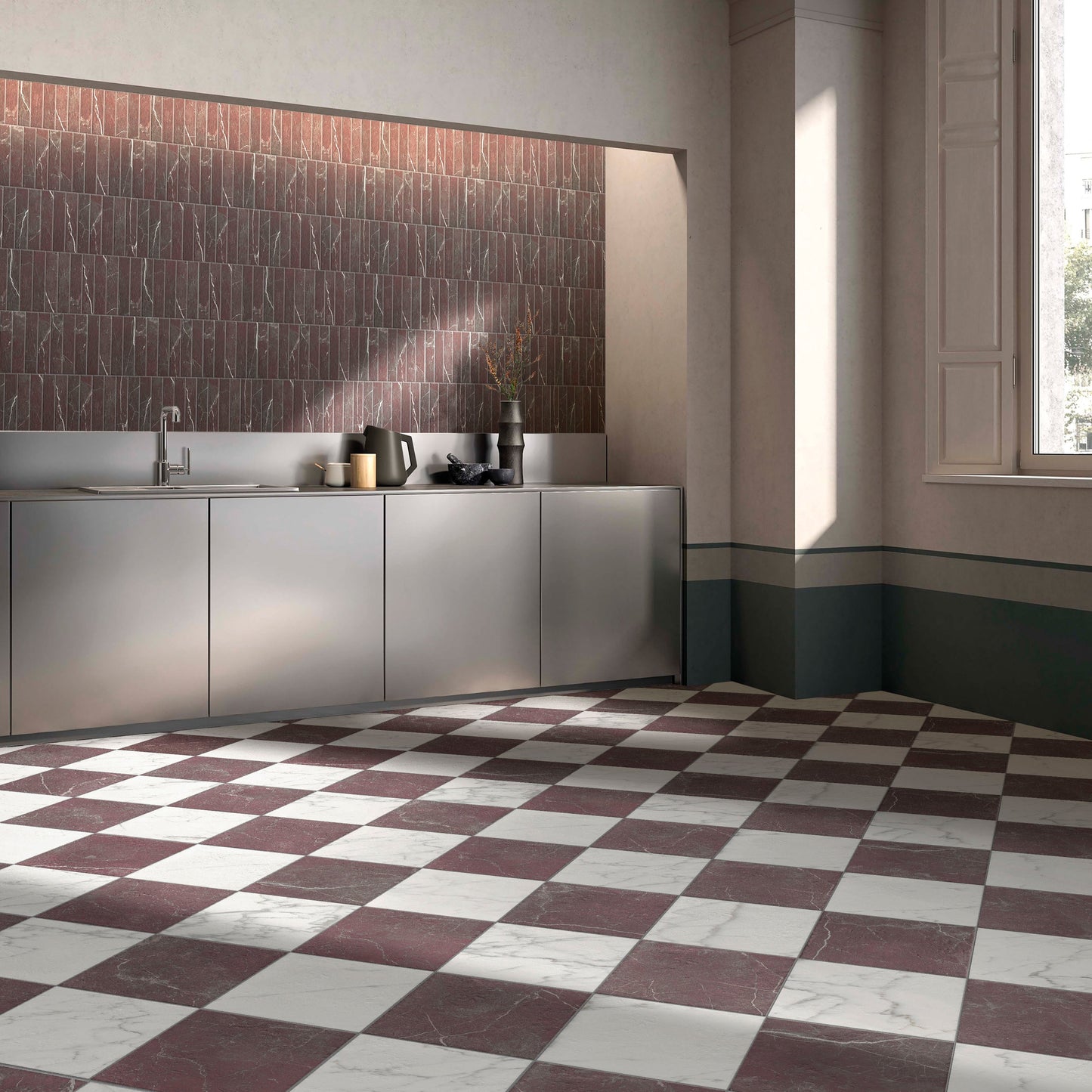 Chelsea Rose Marble Porcelain Wall Tile 6x25cm