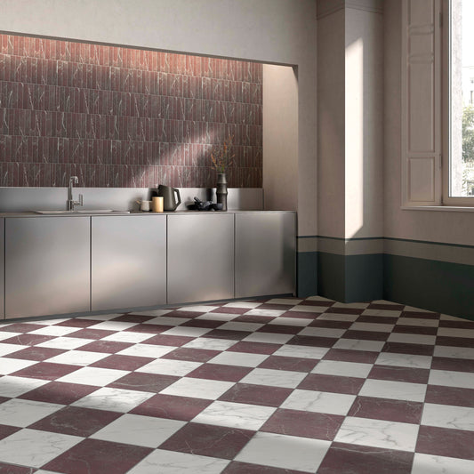 Chelsea Rose Marble Porcelain Wall Tile 6x25cm