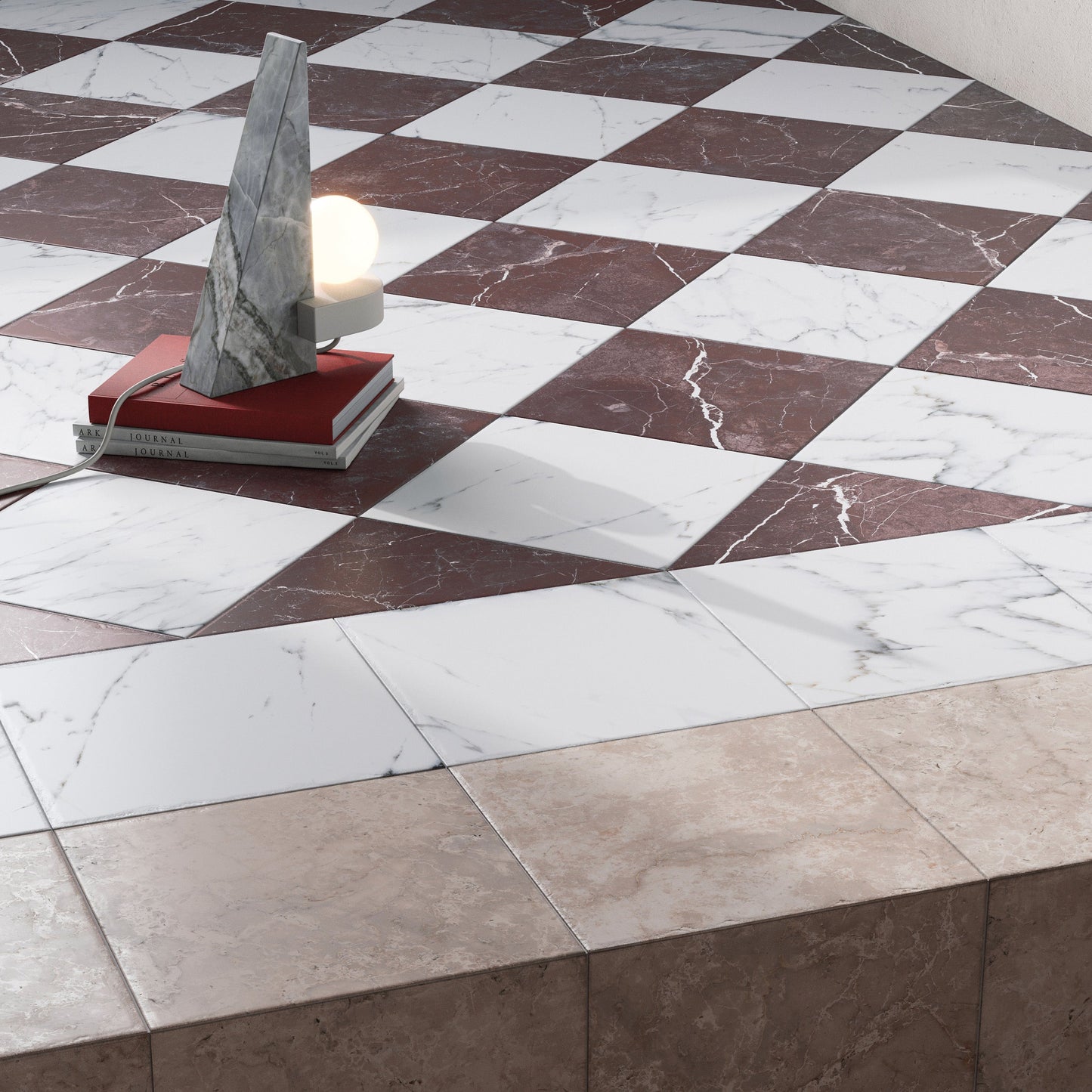 Chelsea Rose Marble Porcelain Floor Tile 25x25cm