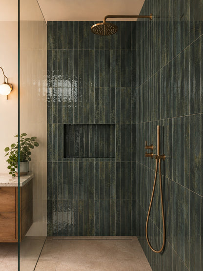 Subway Forest Green Wall Tile 5x40cm