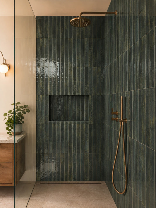 Subway Forest Green Wall Tile 5x40cm