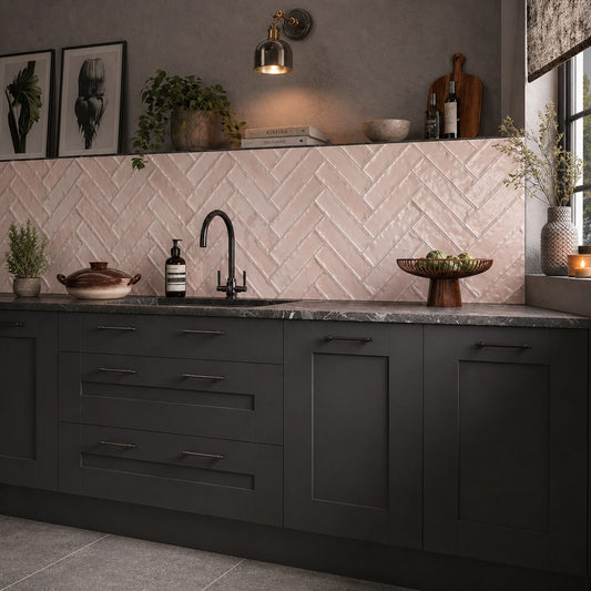 Verona Baby Pink Ceramic Wall Tiles 7.5x30cm