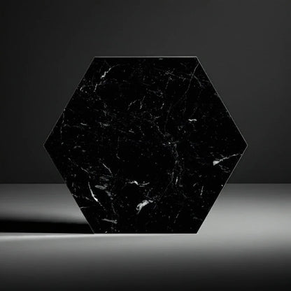 Hexagon Nero Black Marble Wall And Floor Tiles 23x27cm - Metro Tiles