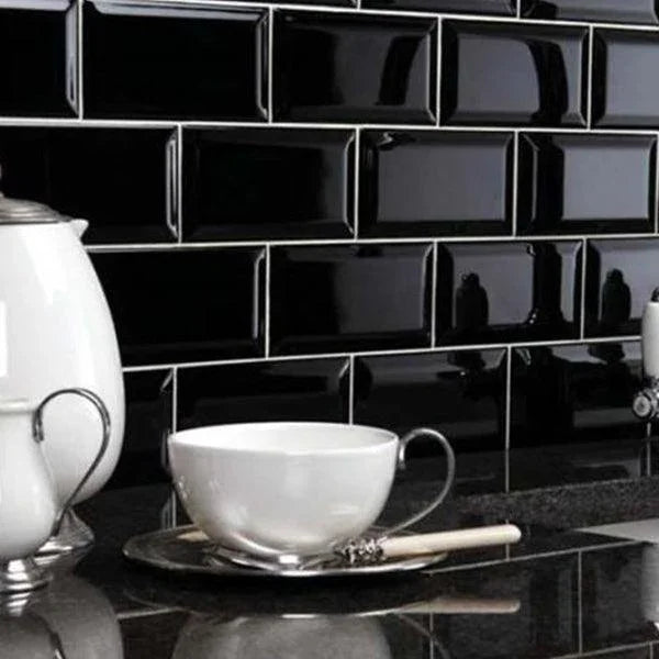 Metro Black Gloss 10x20cm - Metro Tiles