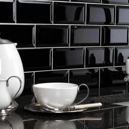 Metro Black Gloss 10x20cm - Metro Tiles