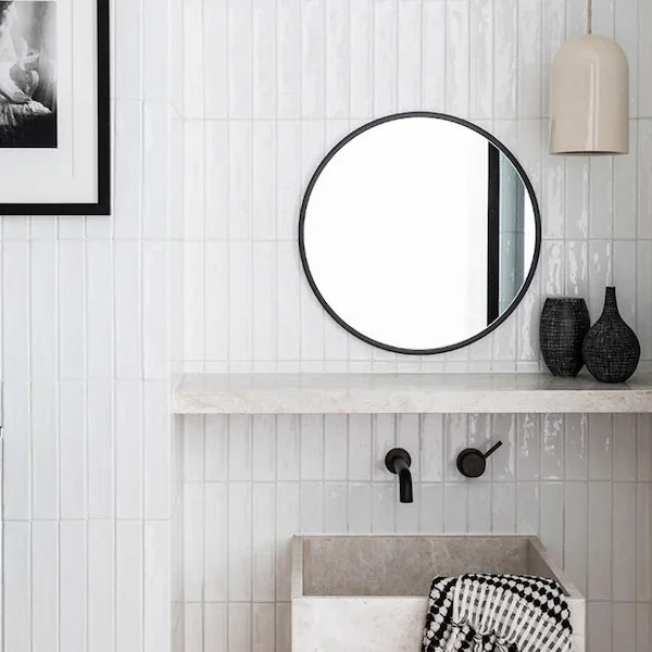 Cotswold Snow White Gloss Handmade Effect Wall Tiles 7.5x30cm - Metro Tiles