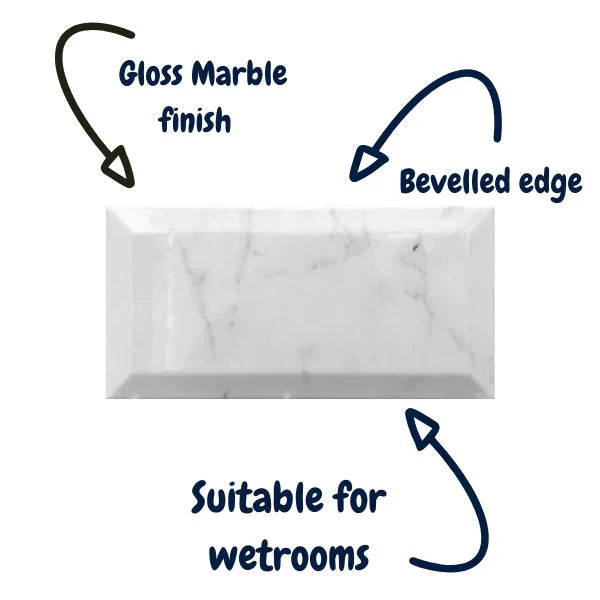 Metro Marble Effect 10x20cm - Metro Tiles