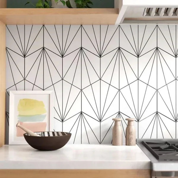 Palm Springs White Hex Tiles 21.5x25cm - Metro Tiles