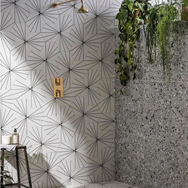Palm Springs White Hex Tiles 21.5x25cm - Metro Tiles