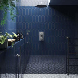 Picket Dark Blue Gloss Wall Tiles - Metro Tiles