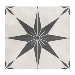 Black Star Day Patterned Wall And Floor Tiles 20x20cm - Metro Tiles