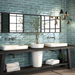 Opal Turquoise Gloss Wall Tiles 7.5x30cm - Metro Tiles