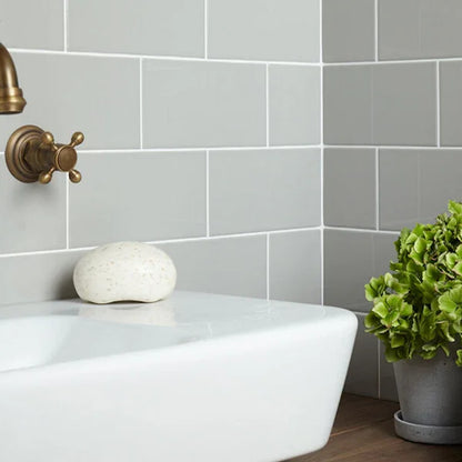 Metro Sage Grey Flat Gloss Wall Tiles 10x20cm - Metro Tiles