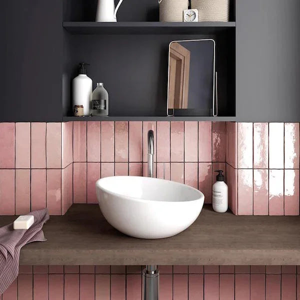 Artesano Rose Mallow Wall Tiles 6.5x20cm - Metro Tiles