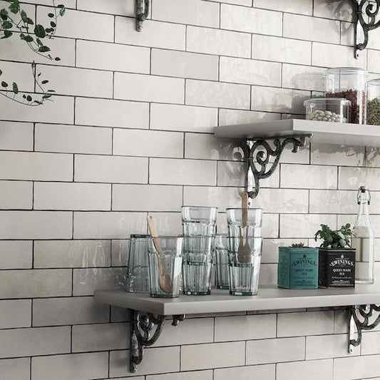 Artesano White Wall Tiles 6.5x20cm - Metro Tiles