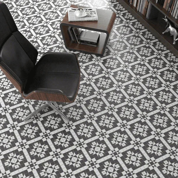 Avignon Geometric Patterned Floor Tiles 31.6x31.6cm - Metro Tiles