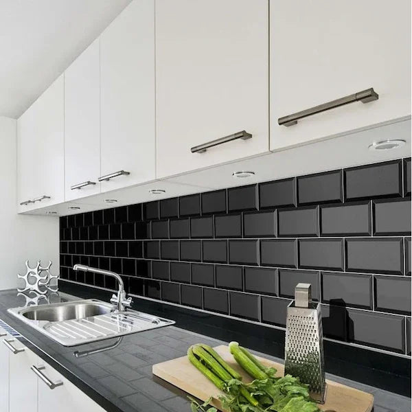 Metro Black Gloss 10x20cm - Metro Tiles
