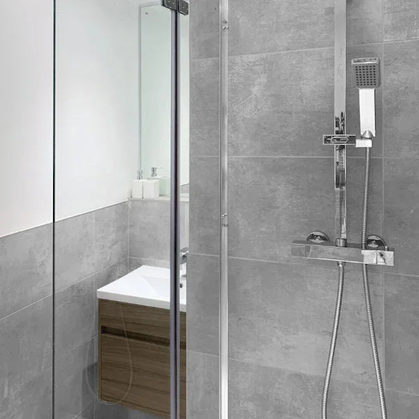 Concrete Grey Matt Porcelain Wall and Floor Tiles 30x60cm - Metro Tiles