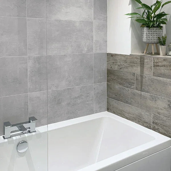 Concrete Grey Matt Porcelain Wall and Floor Tiles 30x60cm - Metro Tiles