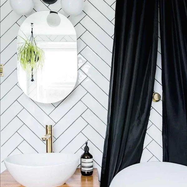 Cotswold Snow White Gloss Handmade Effect Wall Tiles 7.5x30cm - Metro Tiles