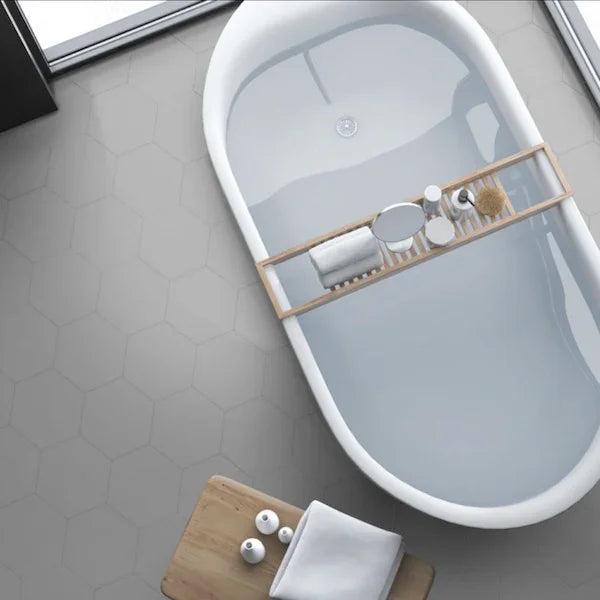 Hexagon Grey Matt Floor And Wall Tiles 23x27cm - Metro Tiles