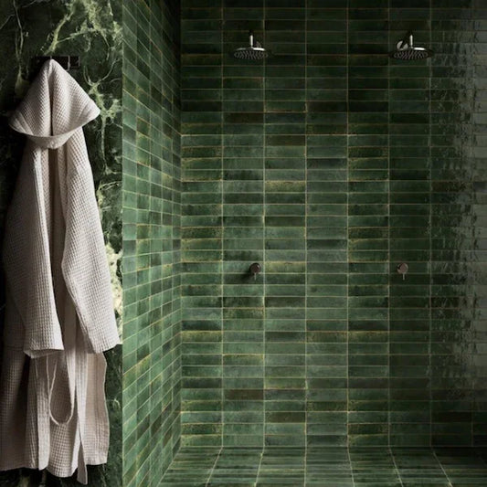 Lume Forest Green Wall And Floor Tiles 6x24cm - Metro Tiles