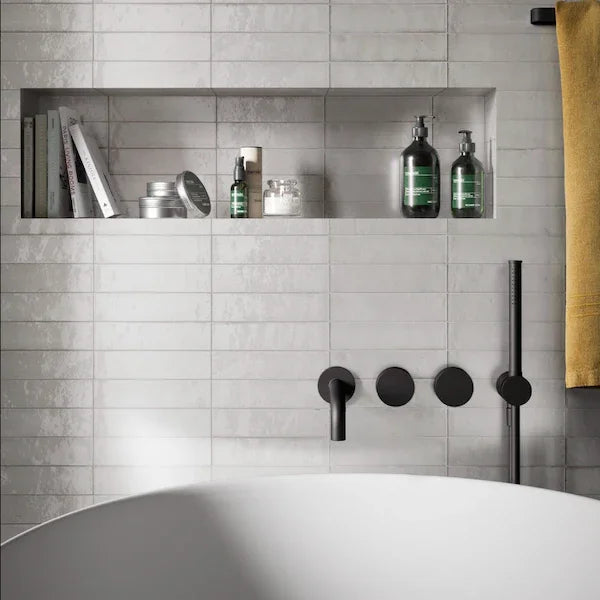 Lume White Wall And Floor Tiles 6x24cm - Metro Tiles
